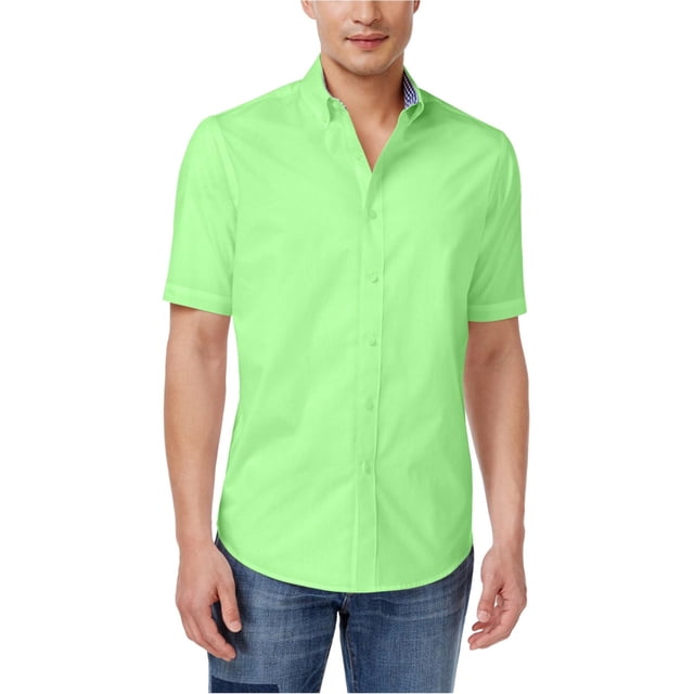 Club Room - Camisa de popelina Bancroft para hombre, color verde, pequeño