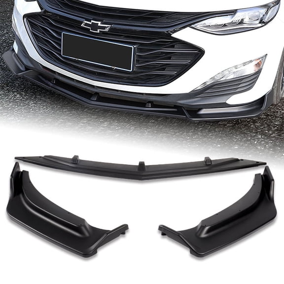 Stay Tuned Performance For 2019-2021 Chevrolet Malibu Unpainted Black Front Bumper Body Kit Lip 3PCS