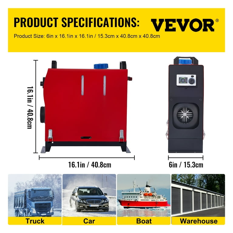 VEVOR 5KW Diesel Air Heater All in One 1 Air Outlet Diesel Heater 12V  Remote Control Parking Heater Silencer with Voice Broadcast Switch for RV  Trucks Bus and Trailer - Walmart.com