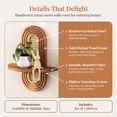 thumbnail image 6 of Floating Shelves for Wall, Boho Rattan Plant Shelf Set of 2, Mid Century Small Decorative Shelf Wall-Mounted, Natural Wood Shelves for Living Room,Bedroom (Walnut), 6 of 8