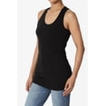 thumbnail image 3 of TheMogan Women's Basic Scoop Neck Racerback Stretch Cotton Tank Top Sleeveless Sporty Tee Black M, 3 of 7