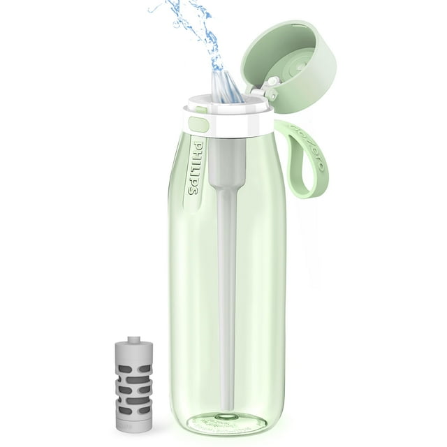Botella de agua PHILIPS GoZero Everyday Filter 1L Verde