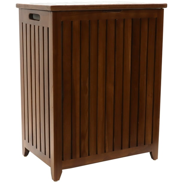 Redmon Genuine Teak Full Sized Laundry Hamper Walmart Com Walmart Com