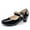 Bow Black, variant on ADAMUMU Girls Low Heel Flat Flower Girl Mary Jane Shoes PU Pink Casual Princess Ballerina Dress Shoes Slip on Flat for School Party Wedding Pink Size 2