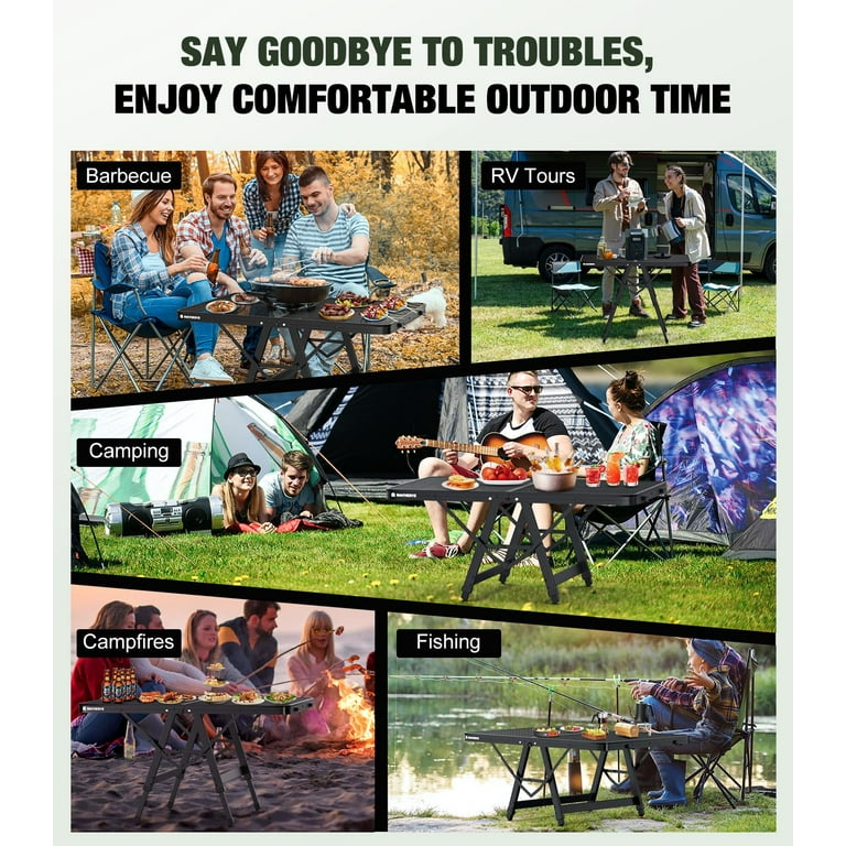 Raynesys 3Ft Foldable Grill Table, Adjustable Height