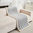 thumbnail image 3 of CJC Plush Couch Sofa Cover for Pet Dogs Washable Non-Slip Couch Covers for 3 Cushion Sofa Pet Friendly (Gray, 27.6" x 70.9"/70 x 180cm), 3 of 12
