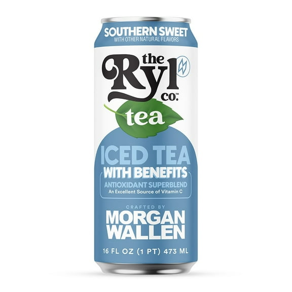 Ryl Iced Tea, Morgan Wallen Sweet Tea, Antioxidant Super blend, Zero Sugar, Low Carb,16.0 oz, Can