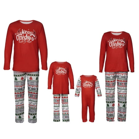 

On Clearance YYDGH Family Christmas Pjs Matching Sets Xmas Merry Christmas Letter Print Matching Pajamas for Adults Kids Holiday Family Xmas Jammies Sleepwear Set