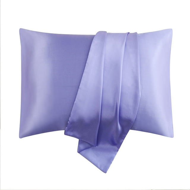 Luxury Simulated Silk Pillowcases 2 Pcs for Hair and Skin - 20x30 Inches Standard Size with Envelope Closure - 100% Polyester Satin Pillowcase Set - Anti-Frizz Hair Care Bedding - Wrinkle