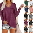 thumbnail image 3 of Haute Edition Long Sleeve Heather Pocket Scoop Neck Long Sleeve Pocket Tunic Top, 3 of 4