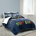 thumbnail image 2 of Lush Decor Microfiber Video Games Reversible Oversized Comforter Navy/Multi 5Pc Set Full/Queen, 2 of 10