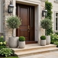 thumbnail image 3 of Round Concrete Planter Set of 2, Large Outdoor Indoor Handmade Antique Grey Planter Pots with Drainage Holes for Garden Patio – 13" & 17", 3 of 8