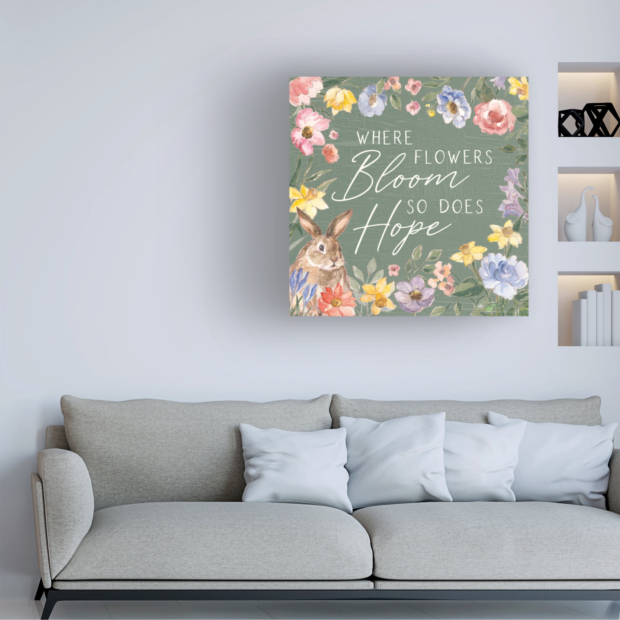 Silvia Vassileva 'Happy Easter III Sage' Canvas Art