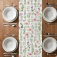 thumbnail image 4 of Table Runner 72 Inches Long for Kitchen Dining, Spring Floral Dresser Scarf Farmhouse, Dining Table Decorations for Wedding/Parties, Pink Flowers Green Plaid Pastoral 13 x 72 In, 4 of 8