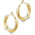 thumbnail image 1 of Aros gruesos Howllow, aros chapados en oro de 14 k para mujer, 1 of 5