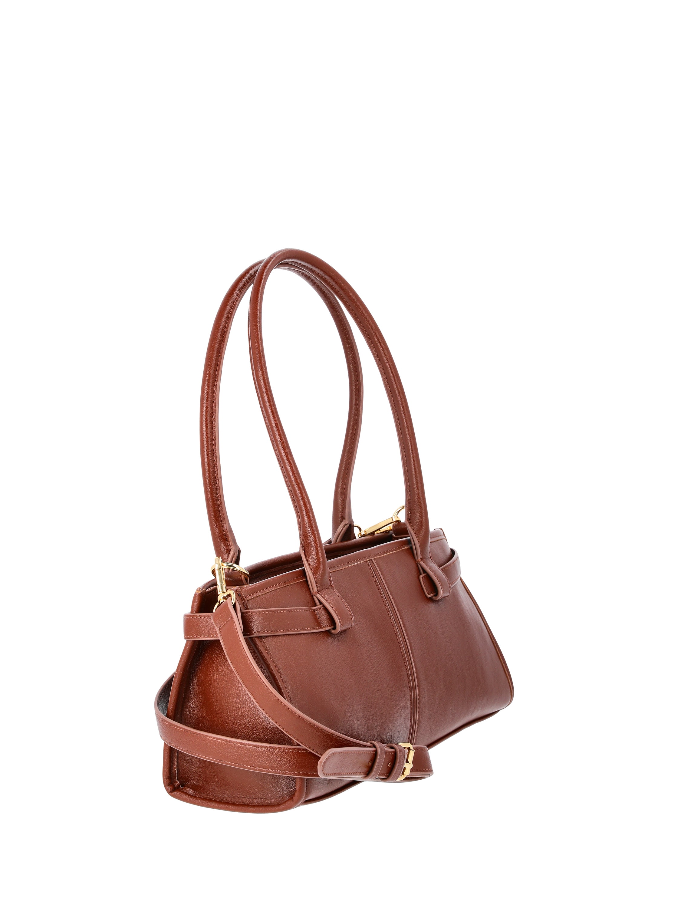Time and Tru Women's Faux Leather Gwyn Shoulder Bag, Redwood Bark