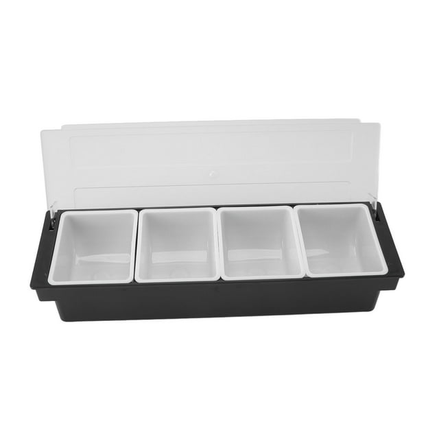 Condiment Container,Condiment Caddy Durable Plastic Bar Fruit Caddy Bar Fruit Caddywith Lid Built for Professionals