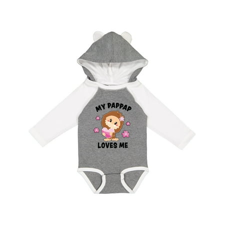 

Inktastic My Pappap Loves Me with Bigfoot Gift Baby Girl Long Sleeve Bodysuit