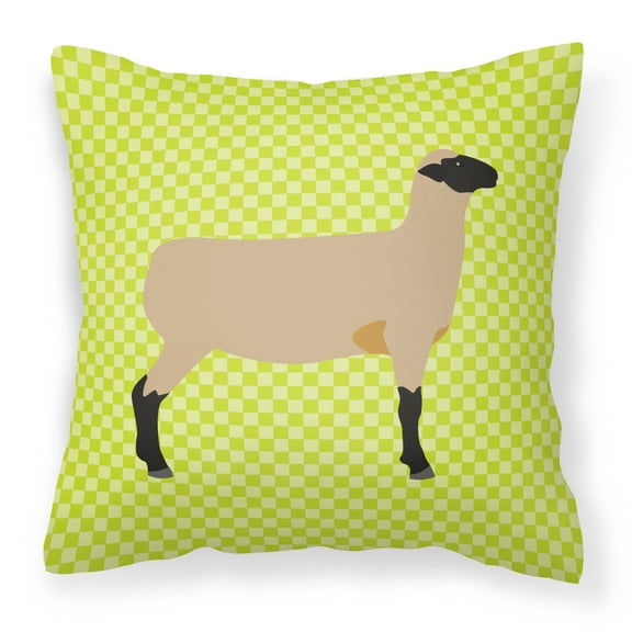 Carolines Treasures Hampshire Down Sheep Green Fabric Decorative Pillow 14Hx14W multicolor