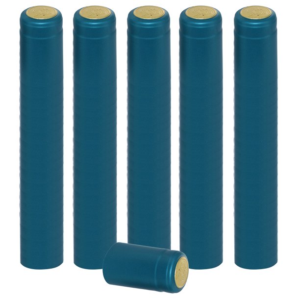 PVC Heat Shrink Capsules For Wine Bottles Metallic Light Blue 100
