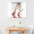 thumbnail image 2 of COMIO Woman Fashion Framed Canvas Poster Blue Glam High Heels Print Wall Art Canvas Wall Decor  inch Decorations for Bedroom Living Room Bathroom, 2 of 4