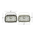 thumbnail image 3 of DecMode 6" Multi Colored Metal Retro Radio Style Clock, Set of 2, 3 of 10