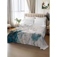 thumbnail image 2 of Teal Gray Gold Flat Sheets Only King Size, Soft Breathable Bed Top Sheets for Mattress, Modern Minimalist Abstract Gradient Art Luxury Bedding Flat Sheets for Home Hotel Bedroom Bed Protection, 2 of 9