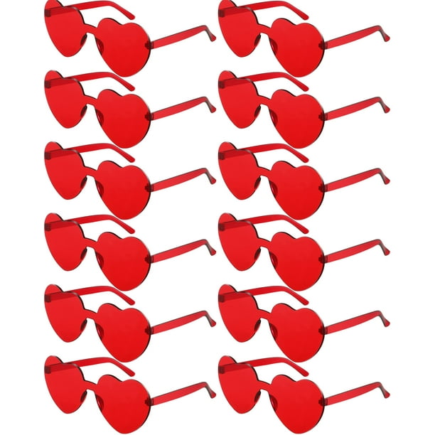 Gafas de sol Photect en forma de corazón sin montura, color caramelo, 12 pares