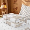 thumbnail image 5 of meiyoeat Modern Geometric Plaid Zipper Full Size Comforter Sets with Fitted Sheet and 2 Pillowcases,Abstract Piexal Pattern Zipper Bedding Set,Reversible,4 Pieces, 5 of 7
