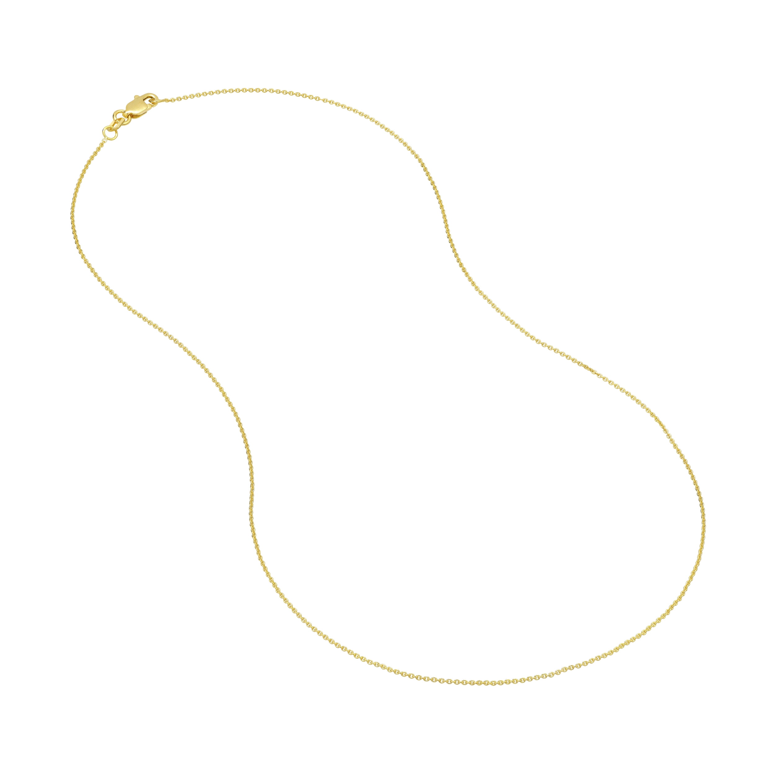 14K Yellow Gold Women's 16" 1.05mm Tight Cable Chain Necklace