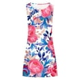 thumbnail image 4 of RXIRUCGD Robes Décontractées pour Femmes Mode Féminine Sexy Vintage Col Rond Sans Manches Imprimé Robes Rondes Mode Féminine 2023 Robe Bleue Femmes, 4 of 5