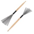 thumbnail image 1 of 2PCS Dual Purpose Drum Brush Maple Drum Stick - Compact and Portable for Jazz Drum Set, Beginner Practice, 1 of 8