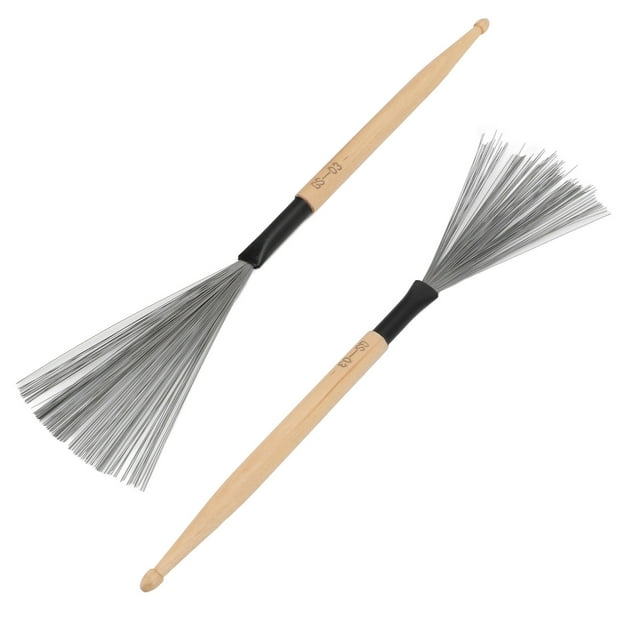2PCS Dual Purpose Drum Brush Maple Drum Stick - Compact and Portable for Jazz Drum Set, Beginner Practice