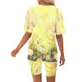thumbnail image 5 of Blusas para las Mujeres Casual Impreso Cuello en V Manga Corta Blusa Pantalones Cortos, Conjuntos de Ropa para las Mujeres, 5 of 5