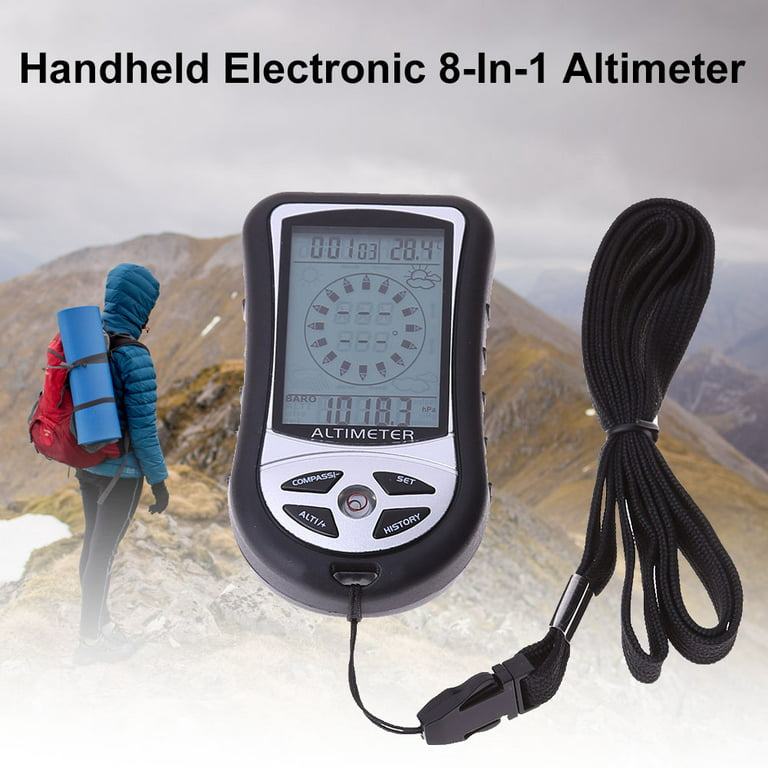 8 in 1 Outdoor Fishing Handheld Compass Altitude Gauge Thermometer