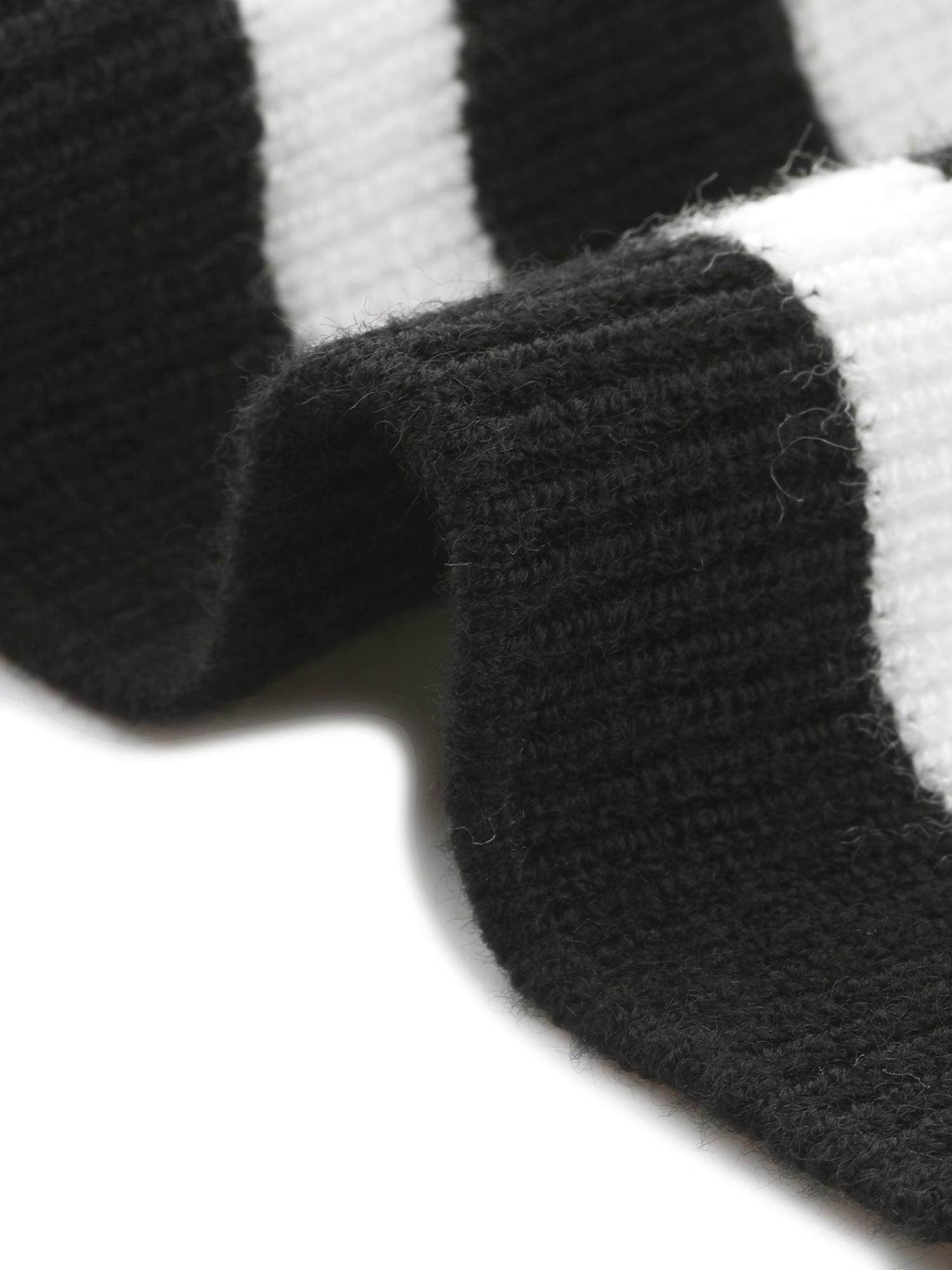 DARING DIVA Sweater Long Sleeve V Neck Above the Knee Striped Knit Dress XS Black White