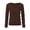 Brown, variant on Gyujnb Ribbed Knit U Neck Long Sleeve T Shirt Slim Fit Basic Casual Layering Top (Girls),9-10 Years
