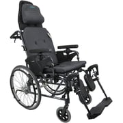 Karman Healthcare MVP502-18 Ergonomic V-Seat Reclining Wheelchair, Diamond Black, 22" Rear Wheels and 18" Seat Width