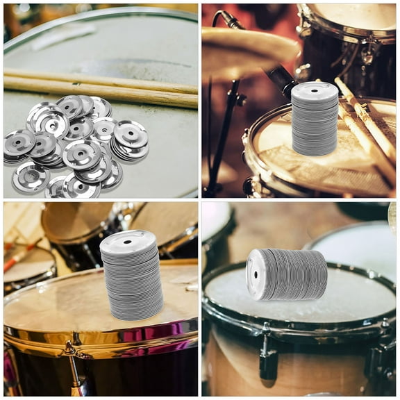 PENIKOKO 100 Pieces Plated Drum Cymbal Bells Percussion Accessories Clear Loud Sound Replacement Parts