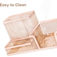 thumbnail image 3 of Deli Mesh Desk Organizer Office Supplies Caddy with Pencil Holder and Storage Baskets for Desktop Accessories, 3 Compartments, Gold, 3 of 7
