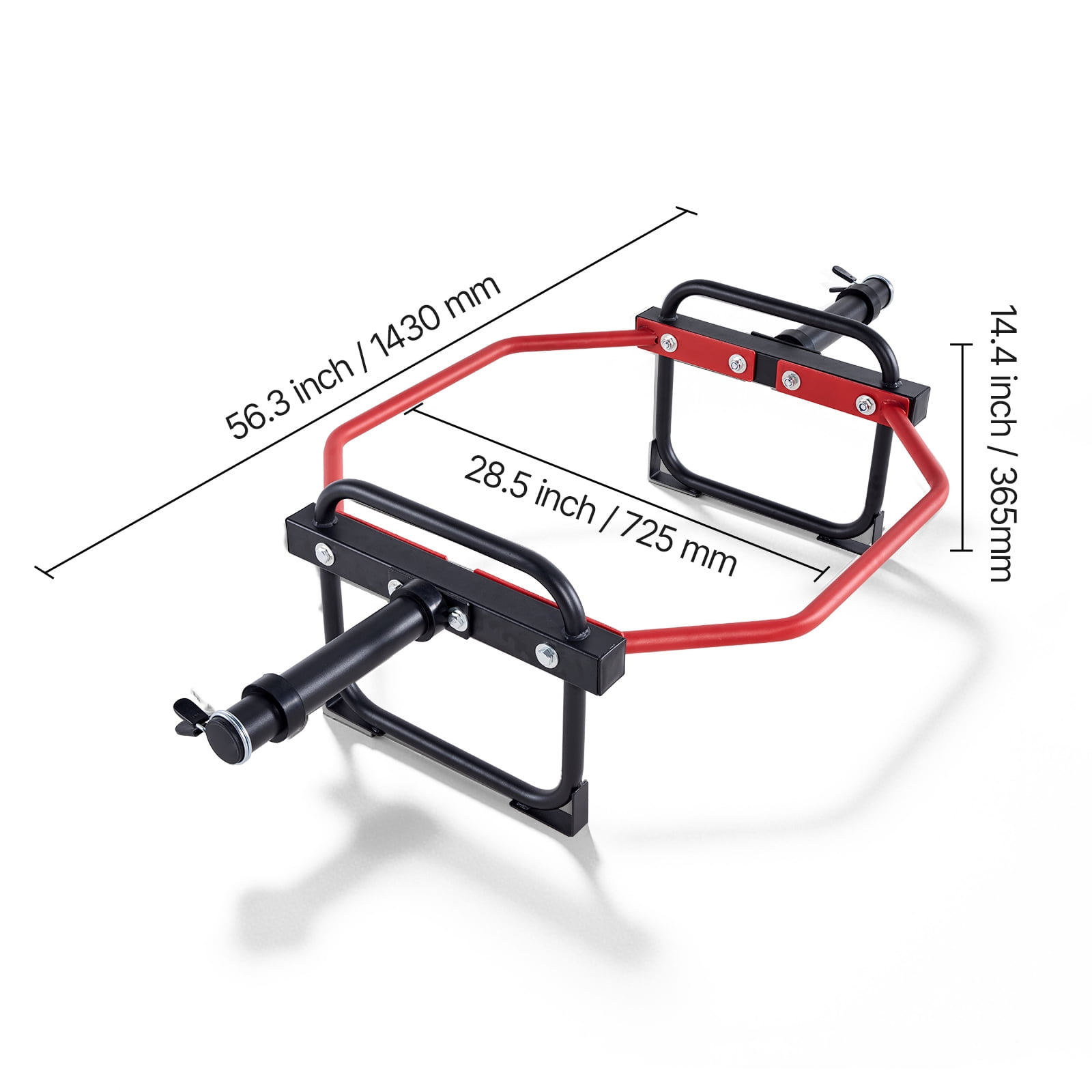 KFFKFF Hex Barbell Trap Bar, 2-Inch Weightlifting Bar, 500 LBS Capacity for Strength Training, Home Gym Equipment for Squats, Deadlifts, and Shoulder Presses, Red