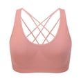 thumbnail image 3 of Venzia Women’s Solid Color Cross Back Sports Bra – High Impact Shockproof Fitness Bra for Plus Size Running Yoga Pink7 M, 3 of 4