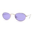 thumbnail image 1 of Hippie Micro Narrow Oval Pop Color Lens Metal Rim Sunglasses Gold Purple, 1 of 4