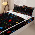 thumbnail image 3 of Erosebridal Multicolor Brick Zipper Twin Comforter Sets with Fitted Sheet and 2 Pillowcases,Cartoon Plaid Toy Print Zipper Bedding Set For Boys,Polkadot Reversible,4pcs, 3 of 7