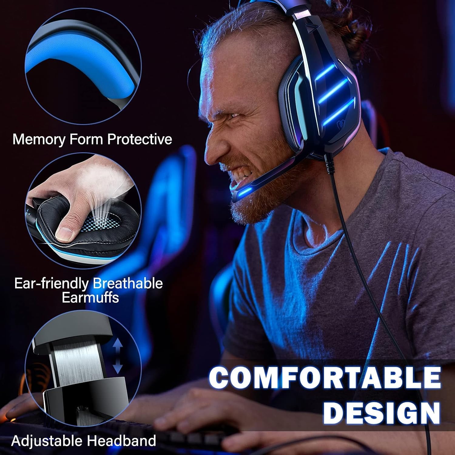 Beexcellent Gaming Headset for PS4 PS5 Switch Xbox One PC