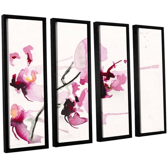 ArtWall Karin Johannesson "Orchids III" 4-Piece Floater Framed Canvas Set