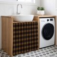 thumbnail image 3 of Brown Black Buffalo Plaid Cabinet Curtains for Kitchen 35"Wx35"L, Country Rustic Classic Farmhouse Checkered Laundry Sink Cabinets Magic Tape Short Curtain Privacy Panel for Bathroom Vanity Cabinets, 3 of 9