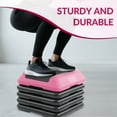 thumbnail image 3 of Signature Fitness Adjustable Aerobic Step Platform with 4 Risers, Non-Slip Stepper for Home Gym Workouts – 16", 28", 43", Pink/Blue/Gray, 3 of 5