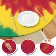 thumbnail image 4 of Colorful Rainbow Tie Dye Spiral Pattern Round Fitted Tablecloth with Elastic Edge,Dining Table Cover Waterproof,Outdoor Round Tablecloth for Camping,Dining,Indoor and Outdoor, 4 of 7