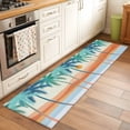 thumbnail image 2 of Runner Rug 2'x6', Boho Summer Beach Washable Non-Slip Hallway Runner Rugs, Abstract Tropical Palm Trees Watercolor Bedside Rugs Floor Mats Carpet Runners for Kitchen Bathroom Laundry Room, 2 of 8